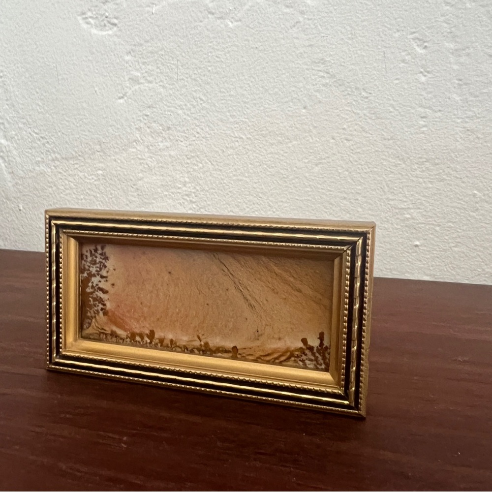 Vintage Gilded Framed Picture Jasper Stone Landscape Art Rock Marfa Texas curio - Picture 8 of 14